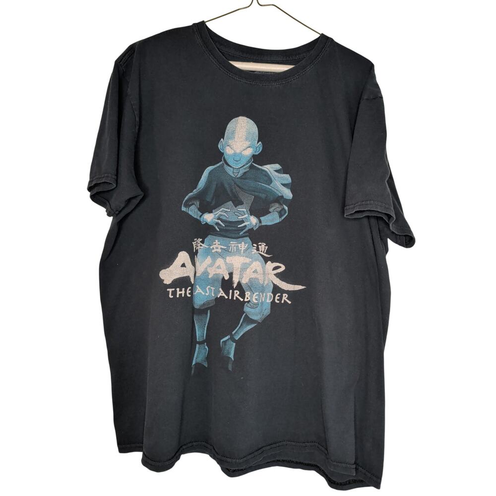 Avatar The Last Airbender Shirt Mens XL Black Aang Avatar State Anime Graphic T